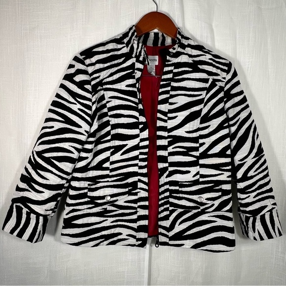 Chico’s Animal Print Zip Up Jacket - Picture 2 of 9